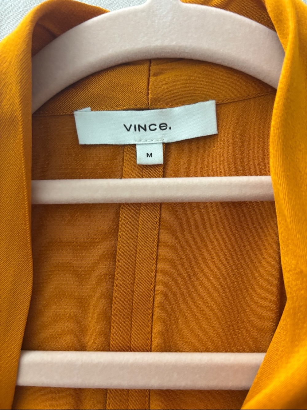 Vince Satin Wrap Midi Dress in Golden Orange size M - Picture 6 of 6